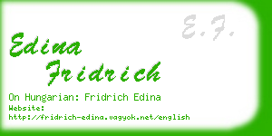 edina fridrich business card